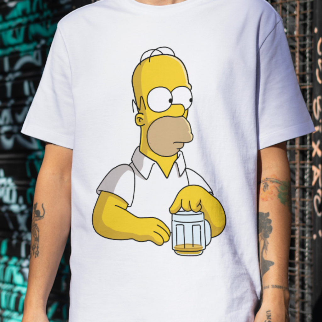 Camiseta Unissex Homer Simpsons - Desenho The Simpsons - 100% Poliéster