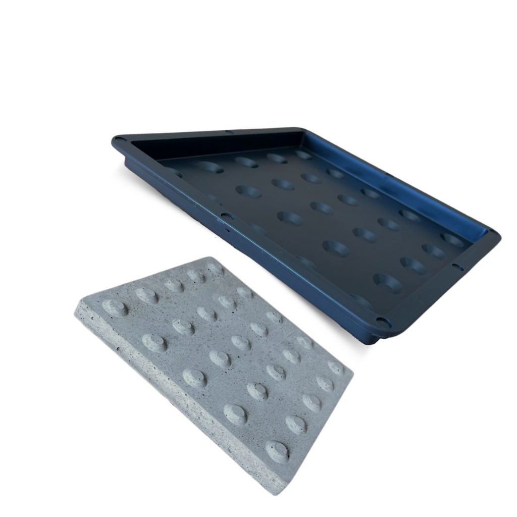 Kit 10 Formas De Piso Tátil Reta Calçada Alerta 25x25x2,5