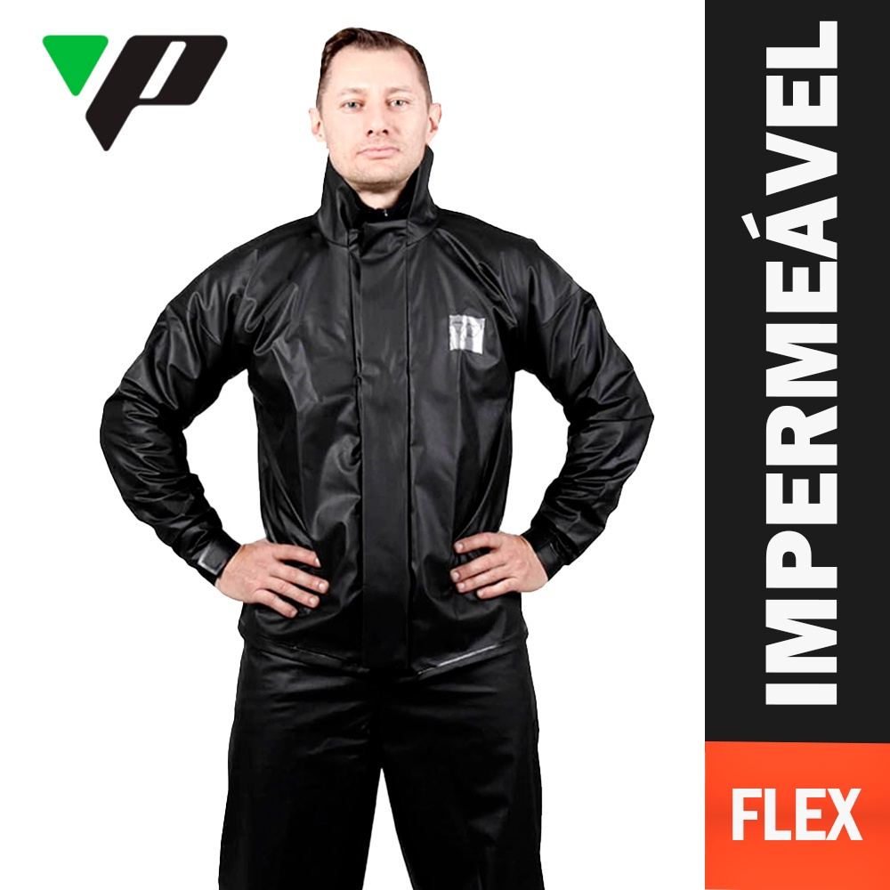 Kit Capa De Chuva Motoqueiro Motoboy Pantaneiro PVC Eco Gola Impermeável Unissex