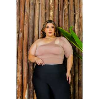 Blusa Camiseta Cropped Mula Manca Manga Curta Verão Plus Size Moda Bloguerinha Feminina Gringa Lançamento 2023