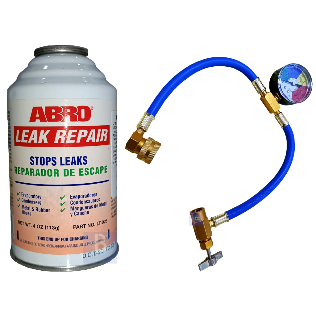 Reparador De Vazamento Tapa Fugas Micro Furo ABRO Ar Condicionado Automotivo C/ Manômetro