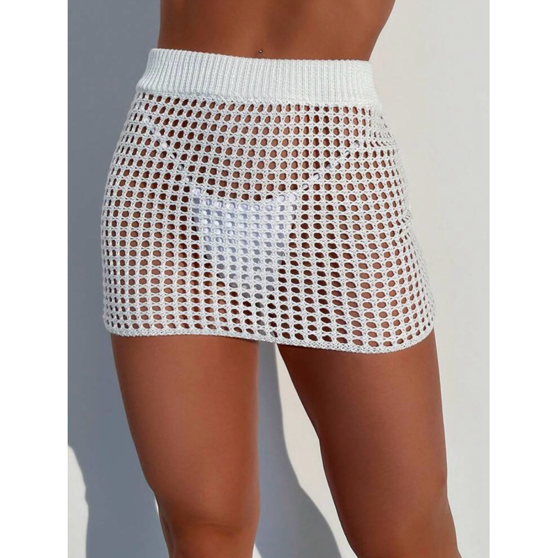 Saida de praia mini saia tricot moda praia piscina sainha de tricô bloquinho carnaval fantasia