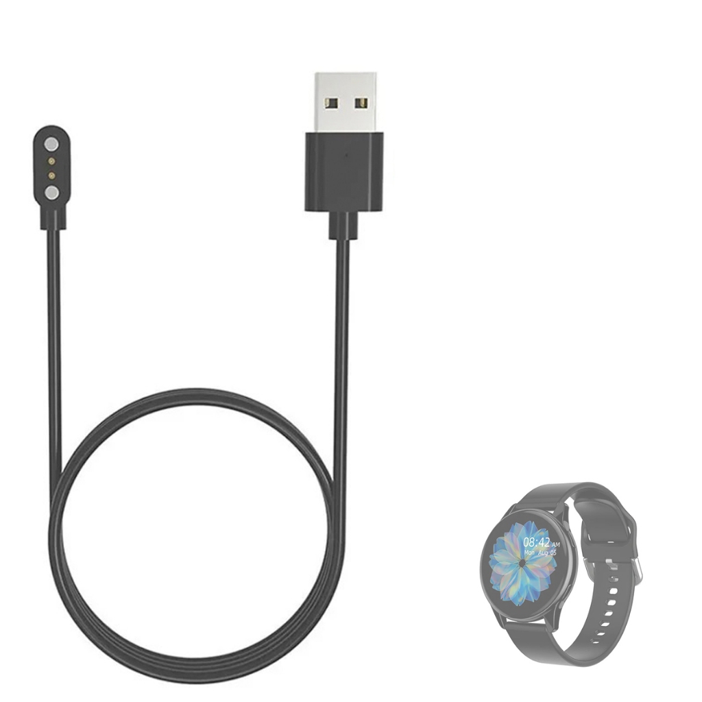 Carregador Usb Compatível Com Smartwatch Active 2 T2 PRO Redondo magnetico Magnético
