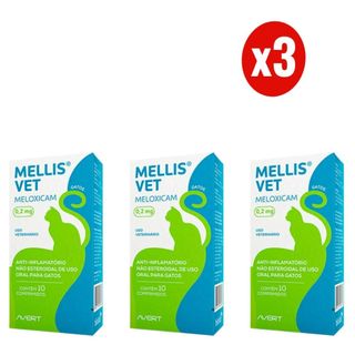 Kit 3 Mellis Vet 0,2mg 10 Comprimidos para Gatos Avert em Oferta na Shopee