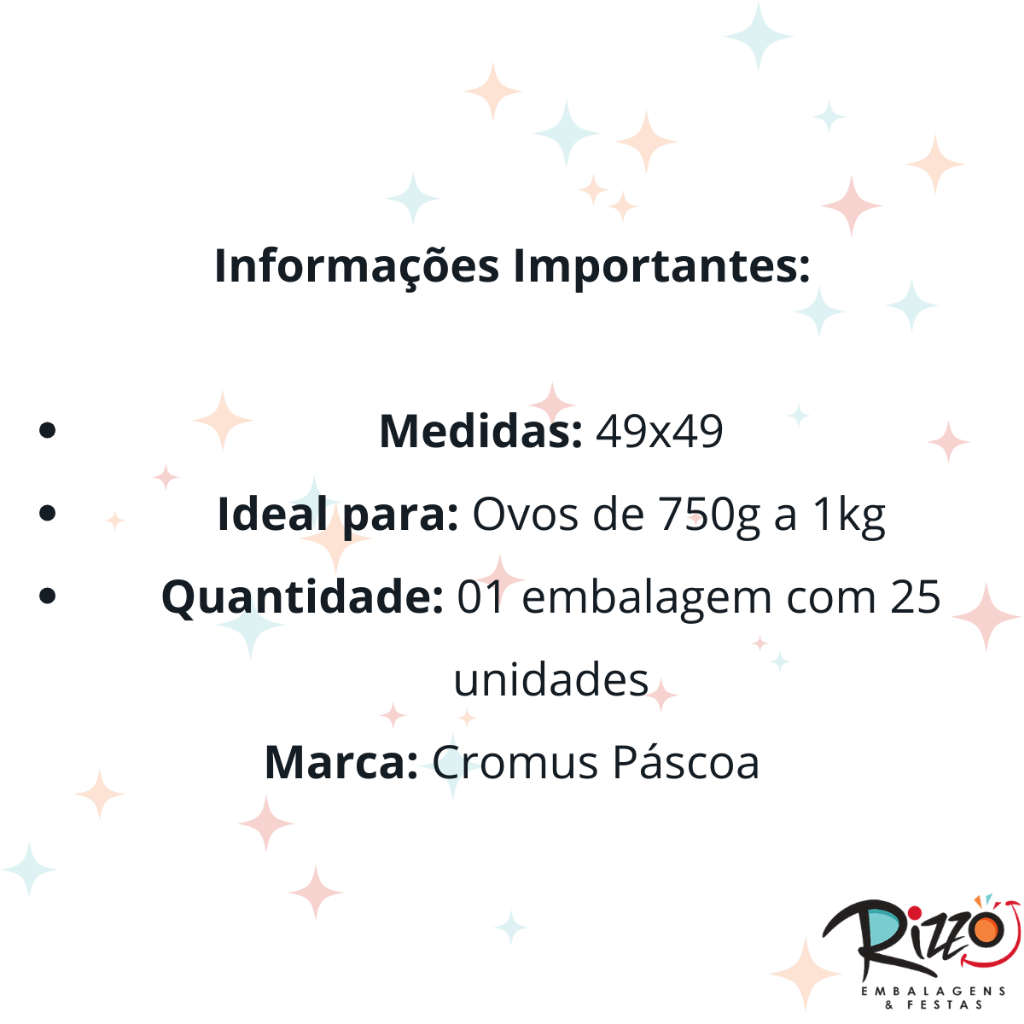 Detalhes do Saco Express 49x49cm para Ovos de 750g a 1kg - Coelhinho Sai da Toca Rosa - 25 unidades - Cromus