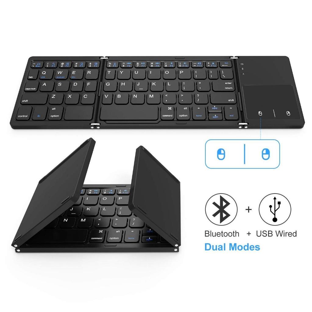 Mini Teclado Touch Dobrável Bluetooth Para Celular E Tablet