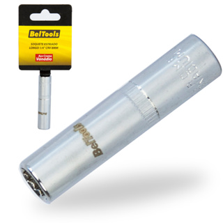 Soquete Estriado Longo Encaixe de 1/4 CRV 8mm Beltools em Oferta na Shopee