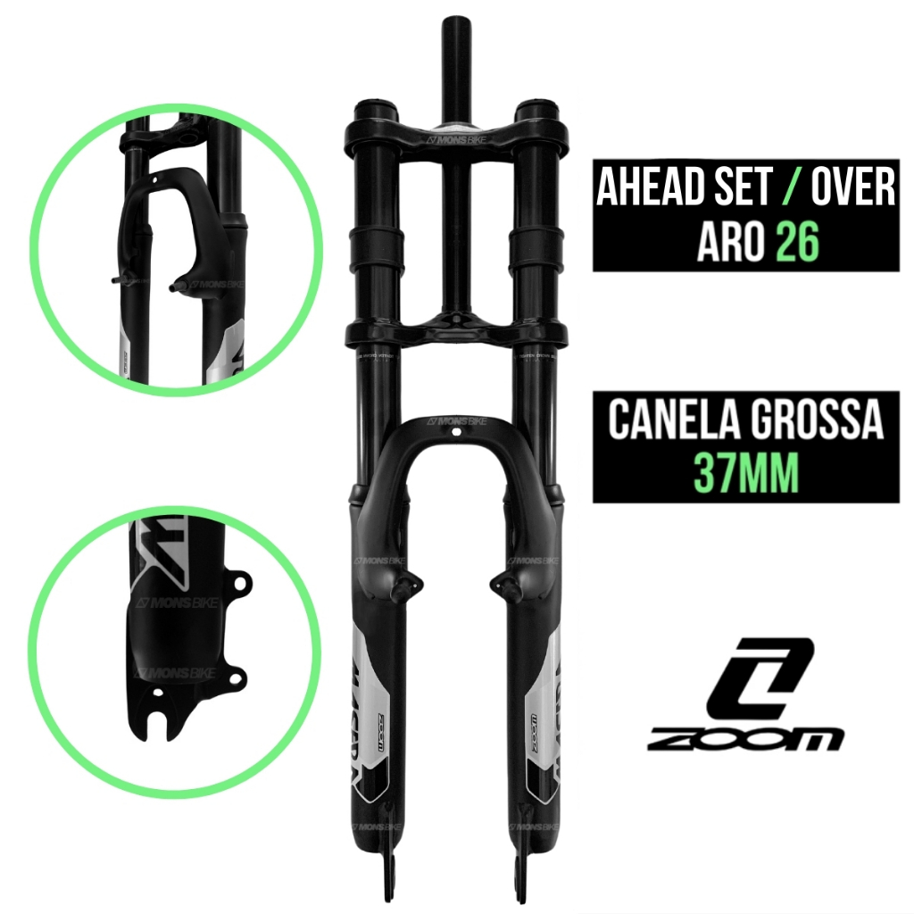 Suspensão Bike Aro 26 Over Garfo Gordo 2 Andar Zoom Masera Ahead Set Double Crown
