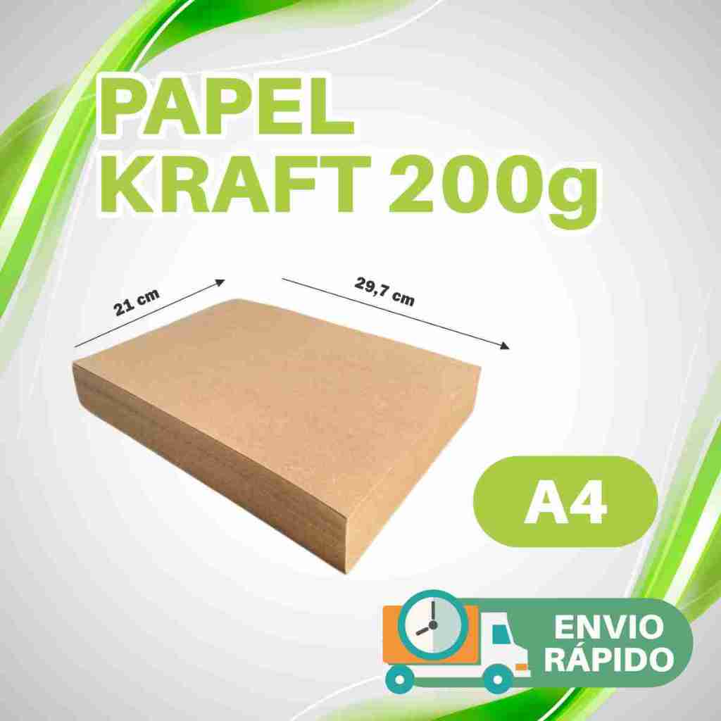Papel Kraft 200g A4 kit 50 folhas / kit 100 folhas Artesanato e personalizados