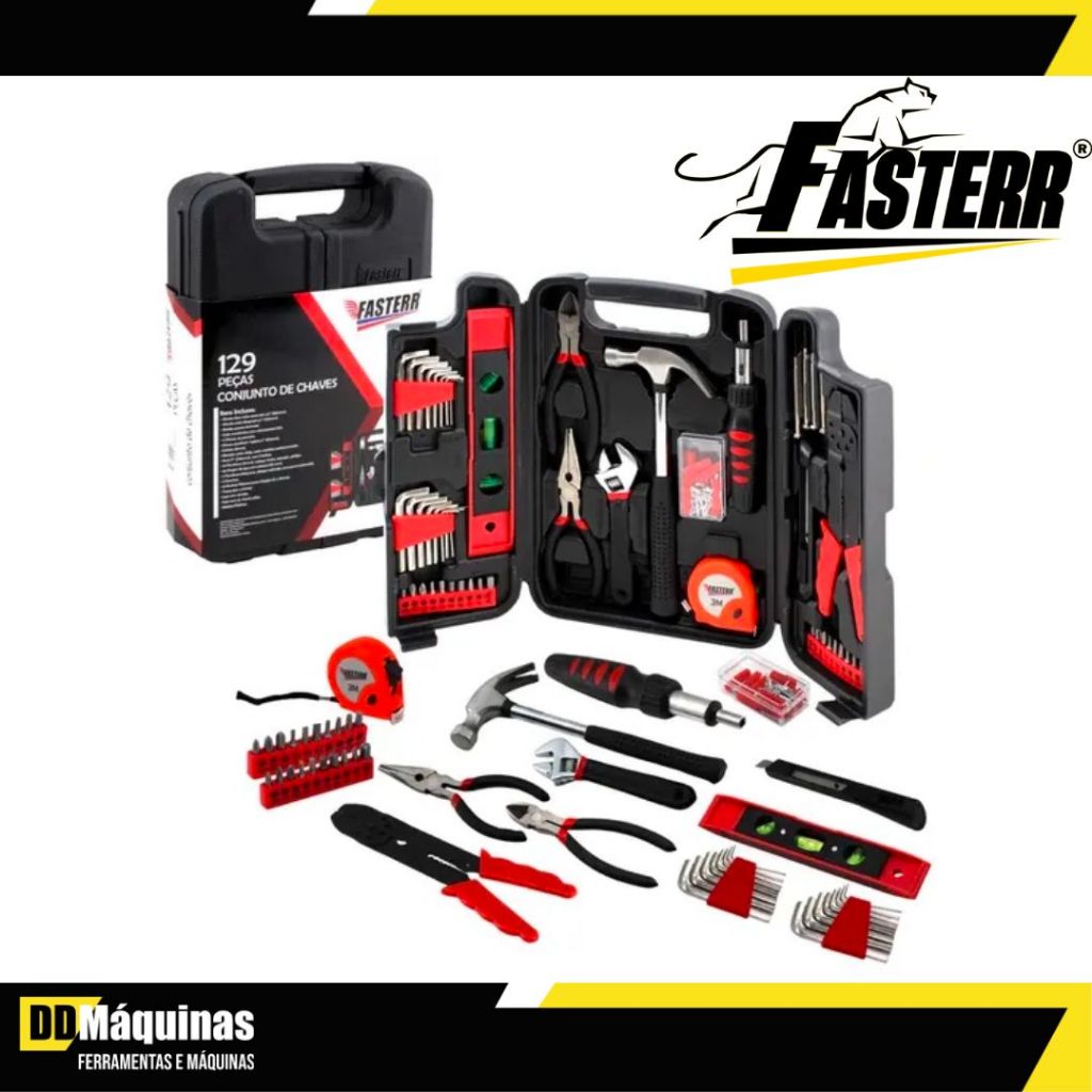 Kit de Ferramentas com 129 peças + Maleta - Fasterr