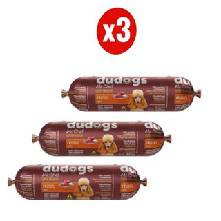 Kit 3 Dudogs Mr Chef Frutas Ração Semi Úmida para Cães 350g FVO em Oferta na Shopee