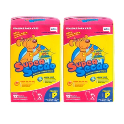 Kit com 2 Fralda Descartável Super Secão Cães Fêmeas 12 Unidades Tam P