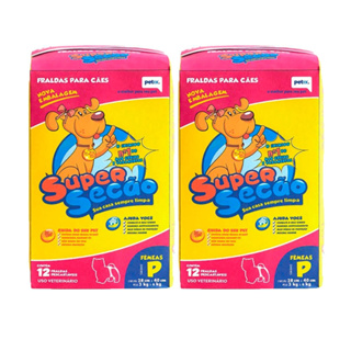 Kit com 2 Fralda Descartável Super Secão Cães Fêmeas 12 Unidades Tam P em Oferta na Shopee
