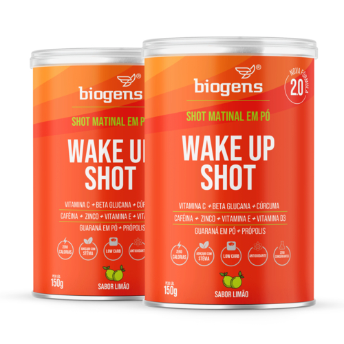 BIOGENS KIT 2X WAKE UP SHOT MATINAL 150G LIMÃO