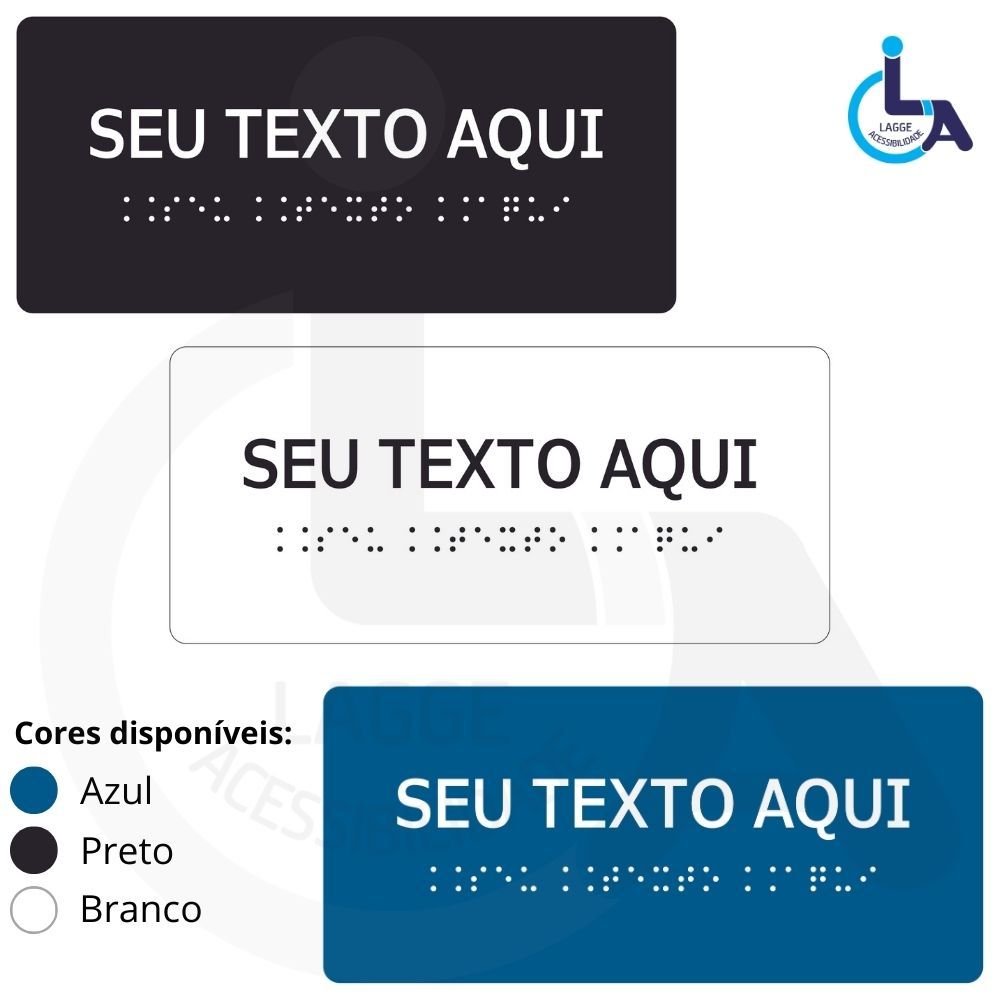 PLACA BRAILE 20X9 PERSONALIZADA ESCOLHA O TEXTO ALTO RELEVO
