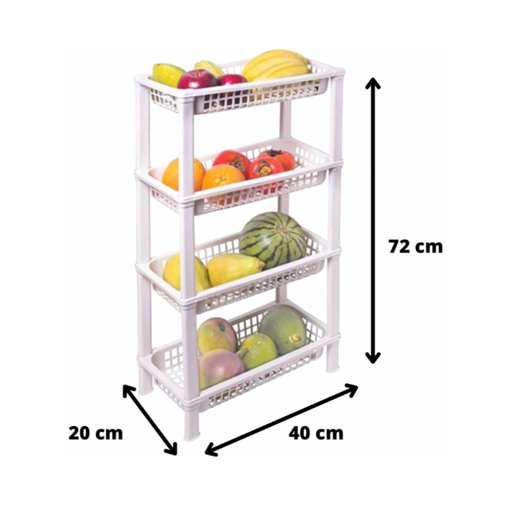 Fruteira Prateleira Organizador De Chão São Bernado 4 Andares