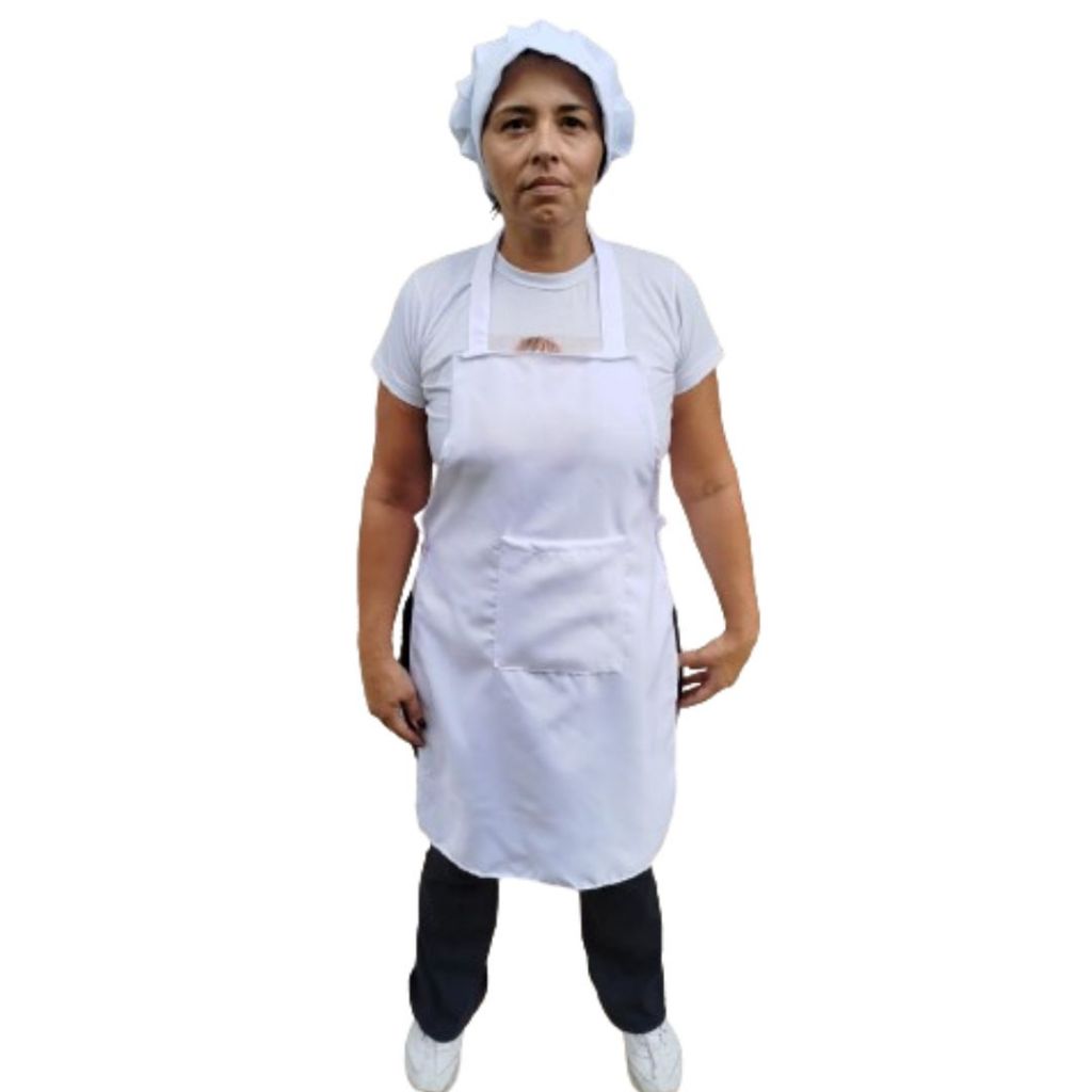 AVENTAL DE COZINHA  COM BOLSO + TOUCA  COZINHA  GORRO COZINHEIRO PADARIA COZINHA UNIFORME GARÇOM UNIFORME GARÇONETE UNIFORME FAXINEIRA UNIFORME DE  COZINHA .