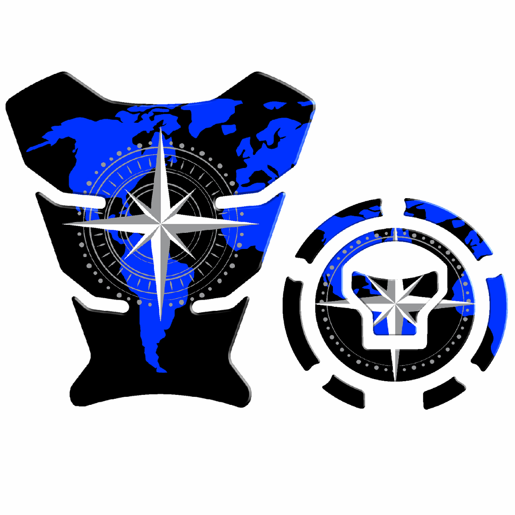 Adesivo Protetor Tanque Bros 160 Tankpad + Bocal Bros160 Resinado 3d Azul