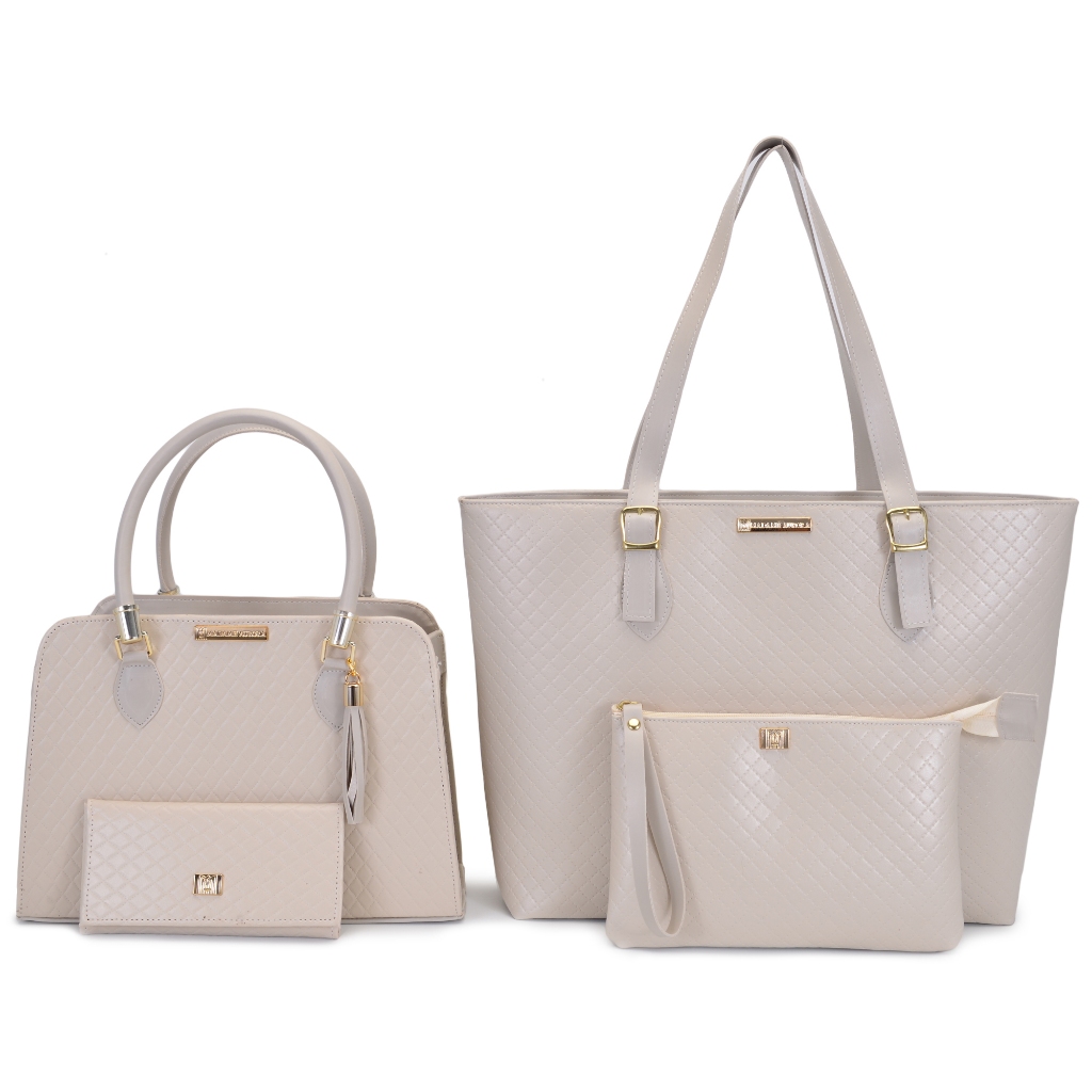 Kit Bolsa Feminina Grande Sacola Shopper Casual + Bolsa Feminina Tote Casual + Necessaire + Carteira
