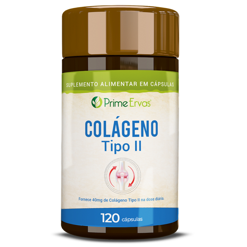 Colágeno Tipo 2 Natural 40mg com 120 cápsulas cada. Colágeno tipo 2 não hidrolisado articulação