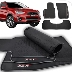 Tapete Asx Mitsubishi 2010 a 2021 Tapete Asx Preto Emborrachado Premium Impermeável Kit 3 Peças