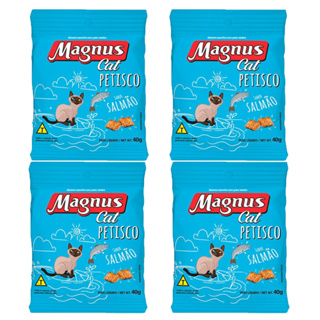 Kit com 4 Petisco Magnus Cat sabor Salmão 40g em Oferta na Shopee