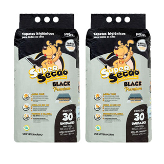 Kit com 2 Tapete Higiênico Super Secão Black Premium 80x60cm 30 Unidades em Oferta na Shopee