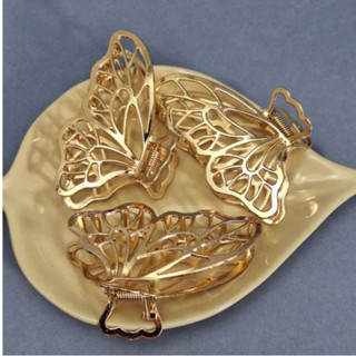 Presilha Piranha Para Cabelo de Metal Dourado