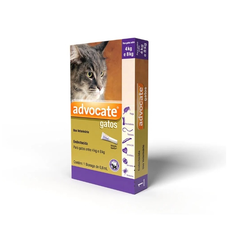 Advocate Gatos 4 a 8kg c/3 Pipetas