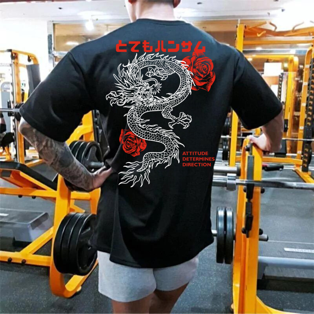 Camiseta Basic Estampado Dragon Estilo Oversized Camisa Streetwear Lançamento