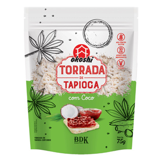 10 unidades - Torrada de Tapioca com Coco Okoshi Sem Glúten Sem Lactose Vegano em Oferta na Shopee