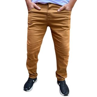 Calça jeans e sarja masculina caramelo e outras cores com elastano skinny tudo a pronta entrega