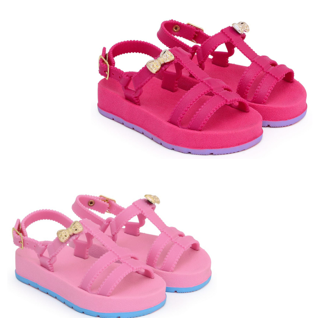 Kit Sandália Feminina Papete Infantil Bebê Lacinho Menina Confortável Lançamento