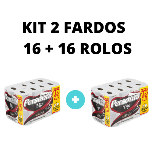 Kit com 2 Papel Higiênico Personal Vip Folha Dupla Leve 16 Pague 15 Barato