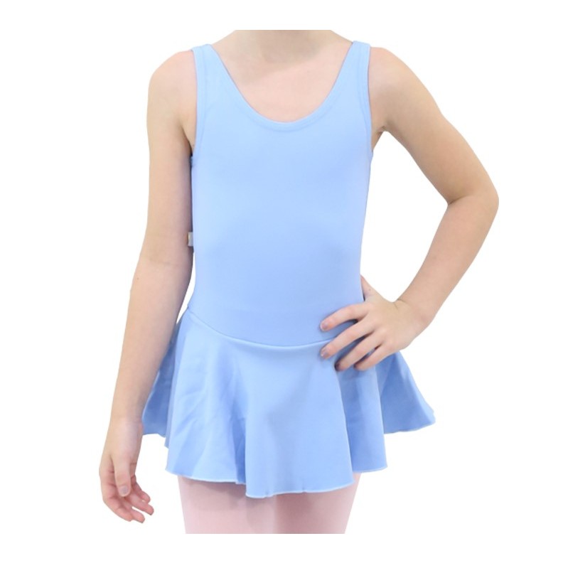 Collant ballet regata com saia acoplada celeste, balé (medidas na descrição) em Oferta na Shopee