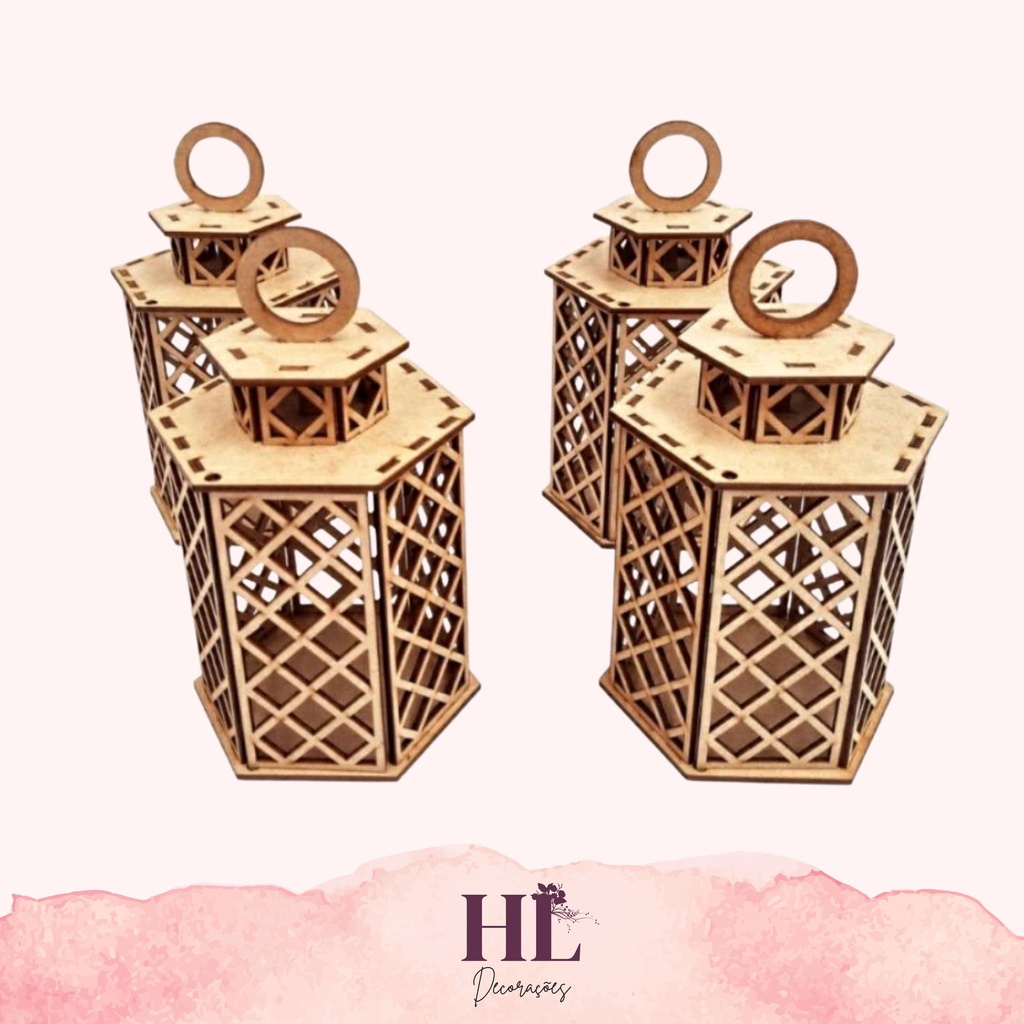 Kit Luminária Sextavada Marroquina 16cm cru em Oferta na Shopee