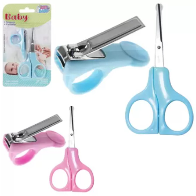 Kit Higiene Manicure Infantil Bebê Cortador+Tesoura Unhas - Art Baby