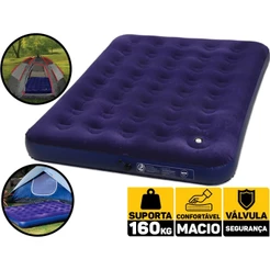 Colchão Inflável Casal / Solt / King Mor + Inflador Embutido + Kit Reparo