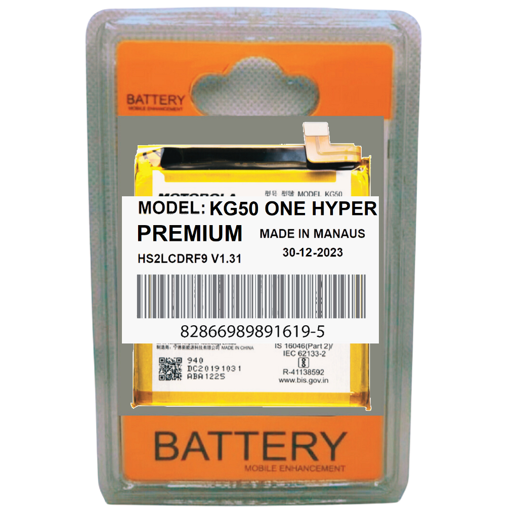 Battria KG50 de Alta Capacidade Compatível Moto One Hyper XT2027 + Lacrada + Envio Hoje!