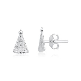 Brinco prata 925 Nossa Senhora Aparecida - 6mm x 10mm prata original
