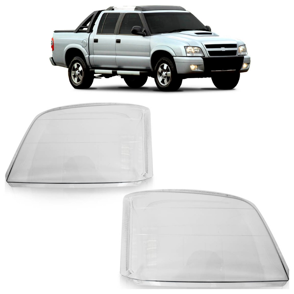 Lente Farol Dianteiro S10 2001 2002 2003 2004 2005 2006 2007 A 2010 Transparente Lente Lisa Acrílico em Oferta na Shopee