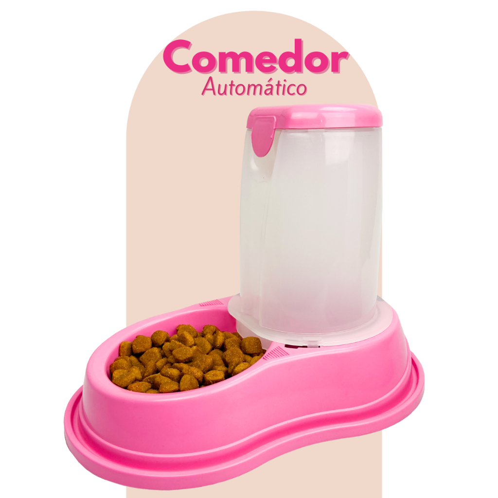 Comedouro Automatico Cães Cachorros Gatos 1.600 Litros Rosa em Oferta na Shopee
