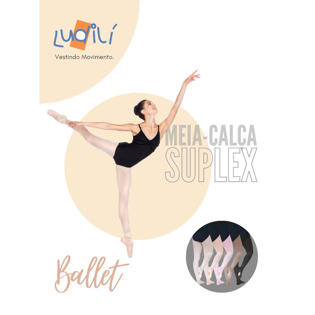 Meia Calça Conversível Fio 80 com furo no Pé Suplex ballet Infantil / Adulto