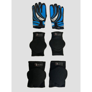 Kit Luva Para Goleiro, Joelheira E Cotoveleira Infantil
