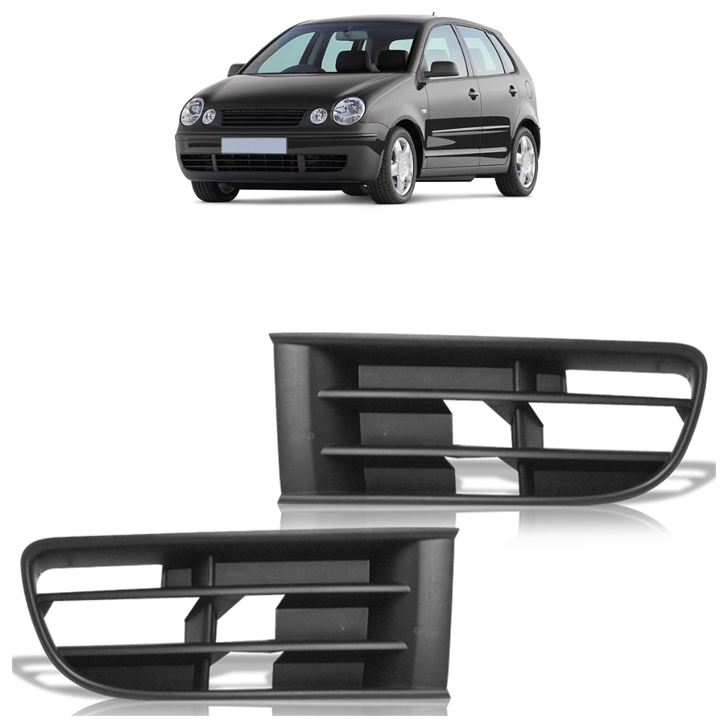 Moldura Grade Milha Polo 2003 2004 2005 2006 Preto Sem Furo