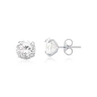 Brinco ponto de luz Prata 925 Zircônia 8mm