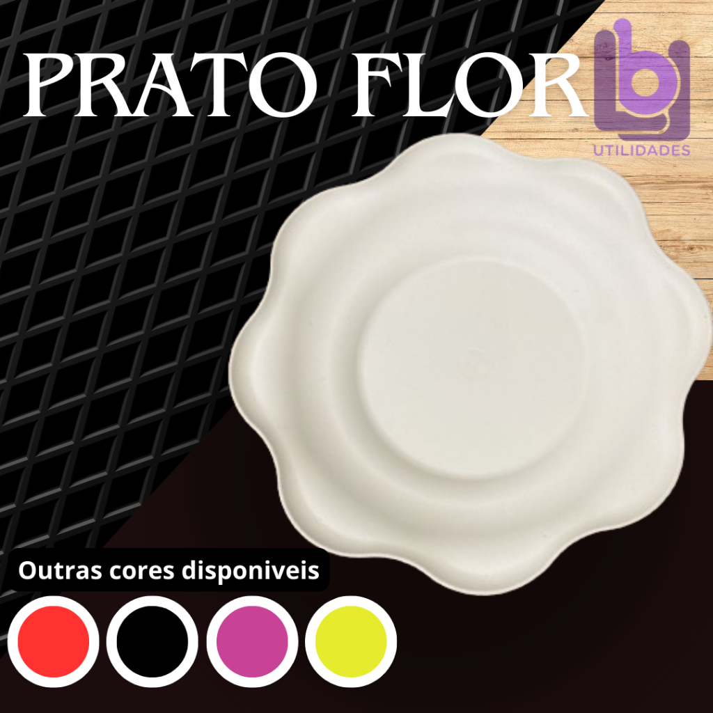 Kit 10 pratos formato flor- festa, churrasco, aniversario em Oferta na Shopee