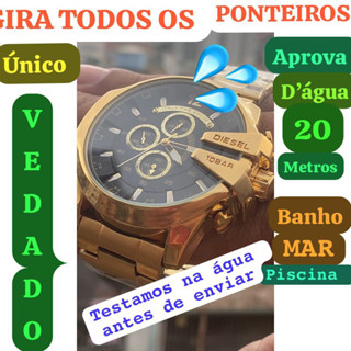 relógio dieseL 10 bar gira todos os ponteiros