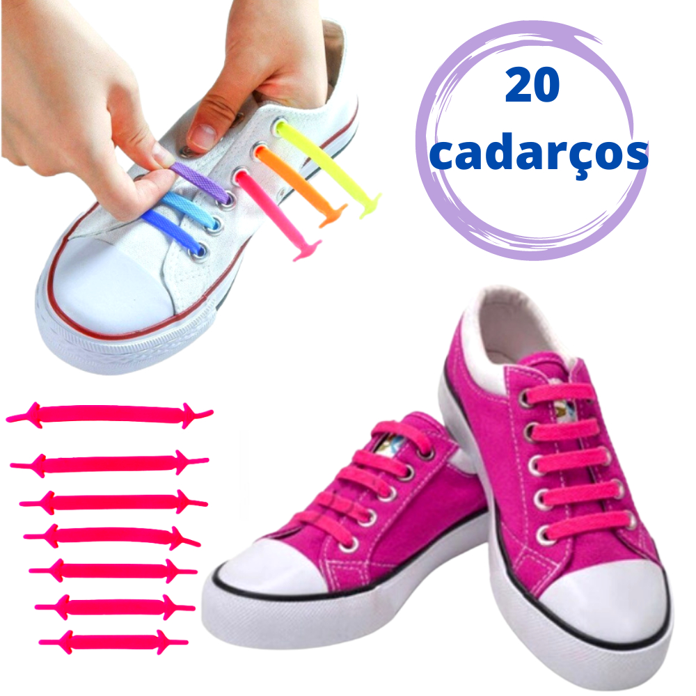 Cadarço De Silicone Elástico Flexivel Para Tenis Adulto Infantil 20 Peças em Oferta na Shopee