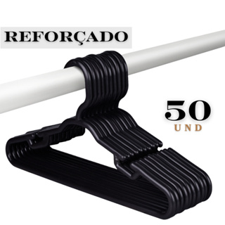Kit 50 Cabides Infantis Reforçados Preto 8mm para Organização em Oferta na Shopee
